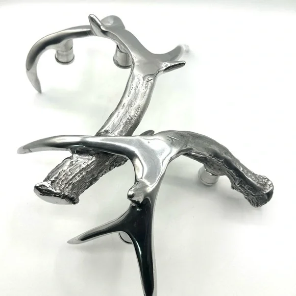 Antler Candle Holder, Silver Aluminum. Holds four candles. - Picture 10 of 16